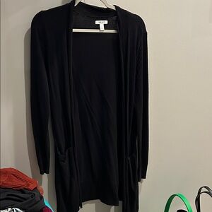 Nine West Black Open Front Cardigan